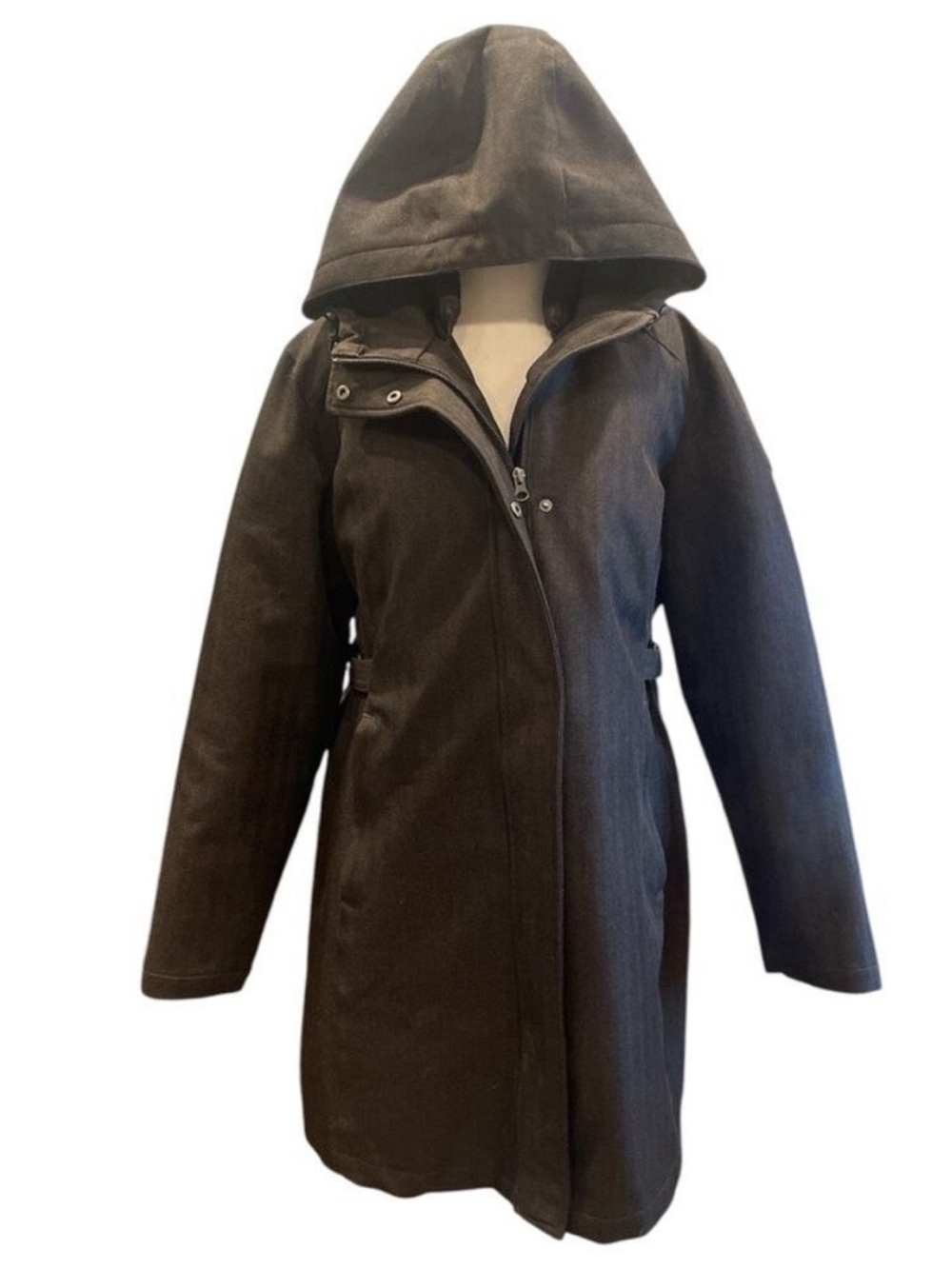 Gotcha Glacier XL Black Herringbone Down Winter Coat Hooded Zip-Out Liner